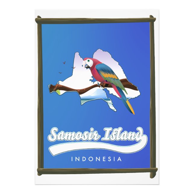 Samosir Island Indonesia-resa karta Fototryck (Framsidan)