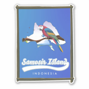 Samosir Island Indonesia-resa karta Klistermärken