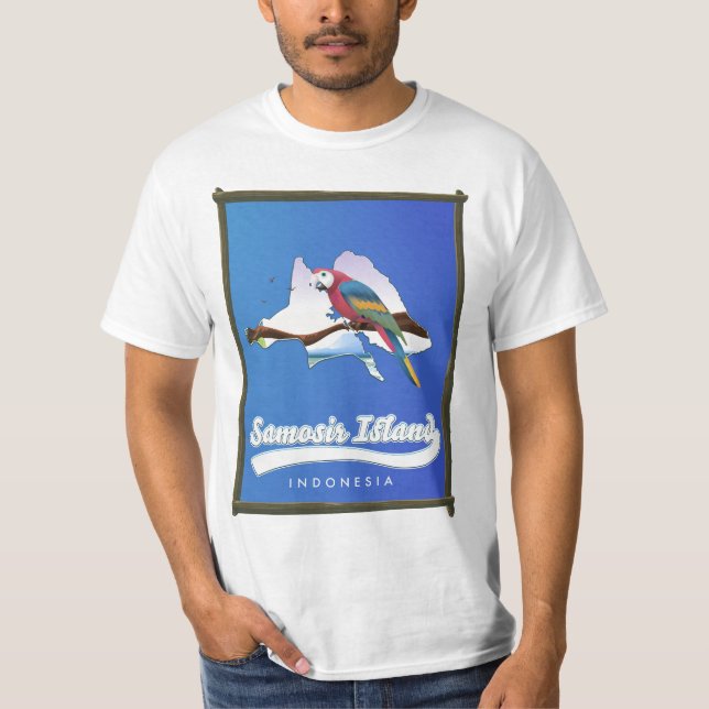 Samosir Island Indonesia-resa karta T Shirt (Framsida)