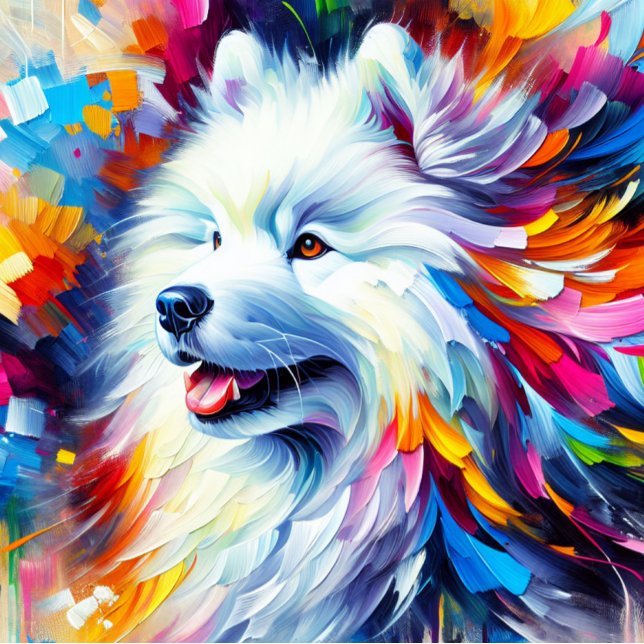 Samoyed Acrylic Print | Färgstark | Vibrant Pussel (Skapare uppladdad)
