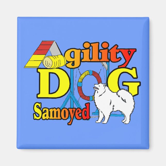 Samoyed Agibility Gifts Magnet (Framsidan)