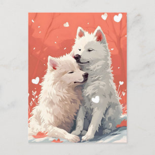 Samoyed Alla hjärtans dag Vykort