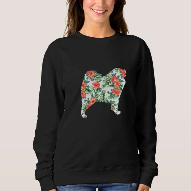 Samoyed Aloha Hawaiian Hund T Shirt (Framsida)