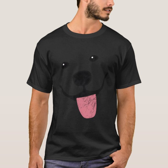 Samoyed Ansikte Sammy Smile Hoodie Distress T Shirt (Framsida)