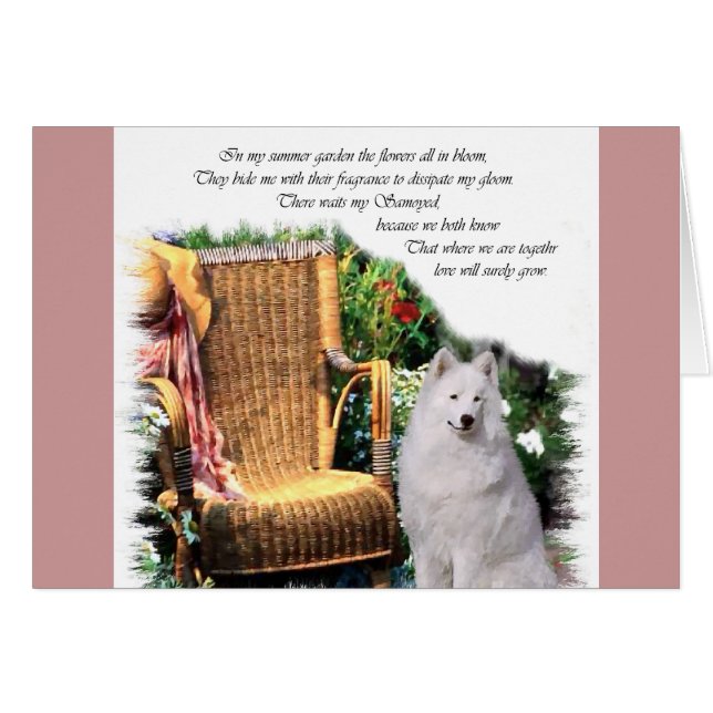 Samoyed Art Gifts Hälsningskort (Framsidan Horizontal)