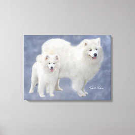 Samoyed Art Wrapped Canvas 24X18"