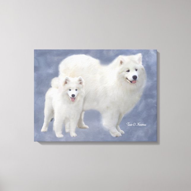 Samoyed Art Wrapped Canvas 24X18" (Framsida)