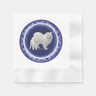Samoyed Blue Willow Coin Pappersservett