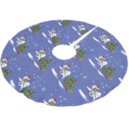 Samoyed Bringing the Julgran Home Julgransmatta Borstad Polyester