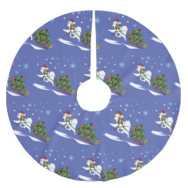 Samoyed Bringing the Julgran Home Julgransmatta Borstad Polyester