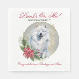 Samoyed Bröllop Napkins with Hundar Photo Pappersservett