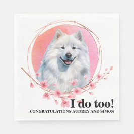 Samoyed Bröllop Napkins with Hundar Photo Pappersservett