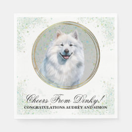 Samoyed Bröllop Napkins with Hundar Photo Pappersservett
