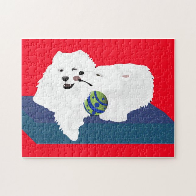 Samoyed Brothers Puzzel, 252 delarare Pussel (Horisontell)