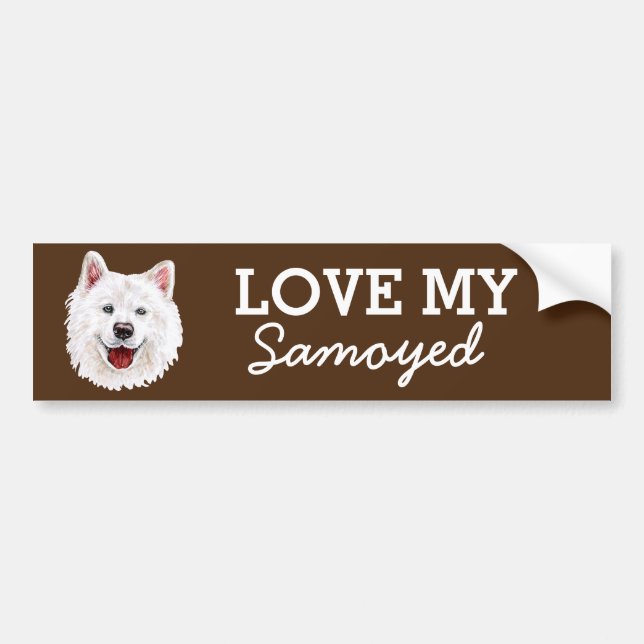 Samoyed Bumper Sticker Bildekal (Framsidan)
