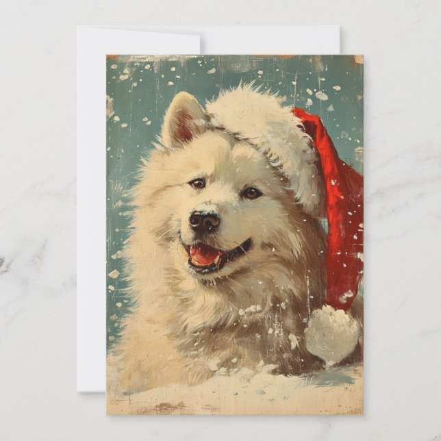Samoyed christmas julkort (Framsida)