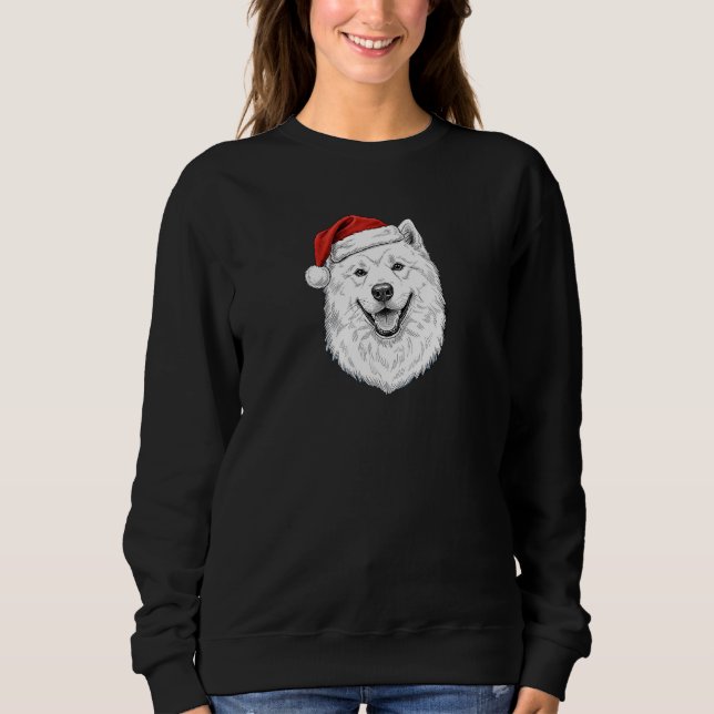 Samoyed Christmas Sweatshirt–Custom Name Dog Gift T Shirt (Framsida)