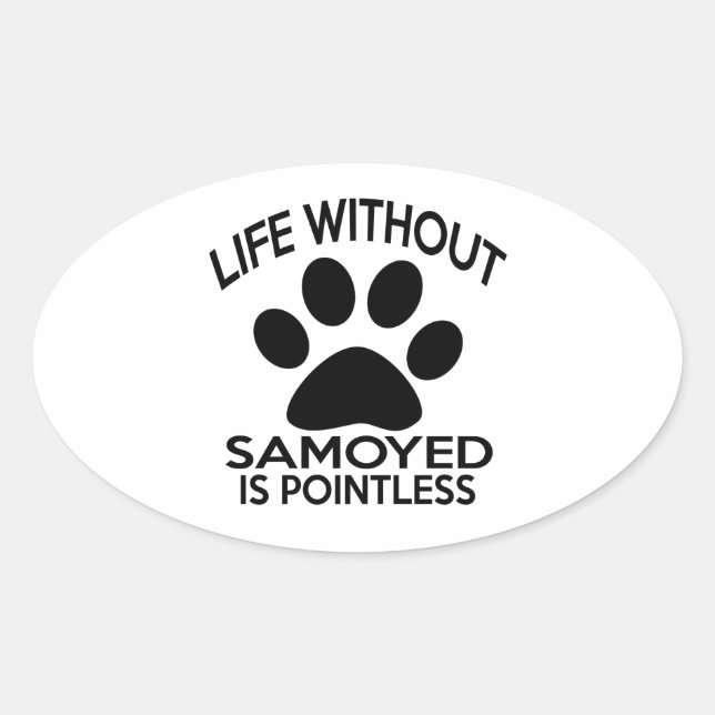 SAMOYED DESIGNS OVALT KLISTERMÄRKE (Framsida)