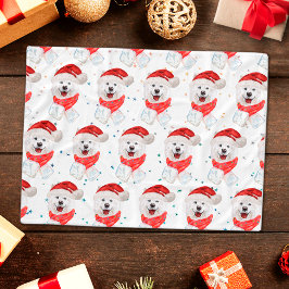 Samoyed Dog Breed Christmas Stars Fleecefilt