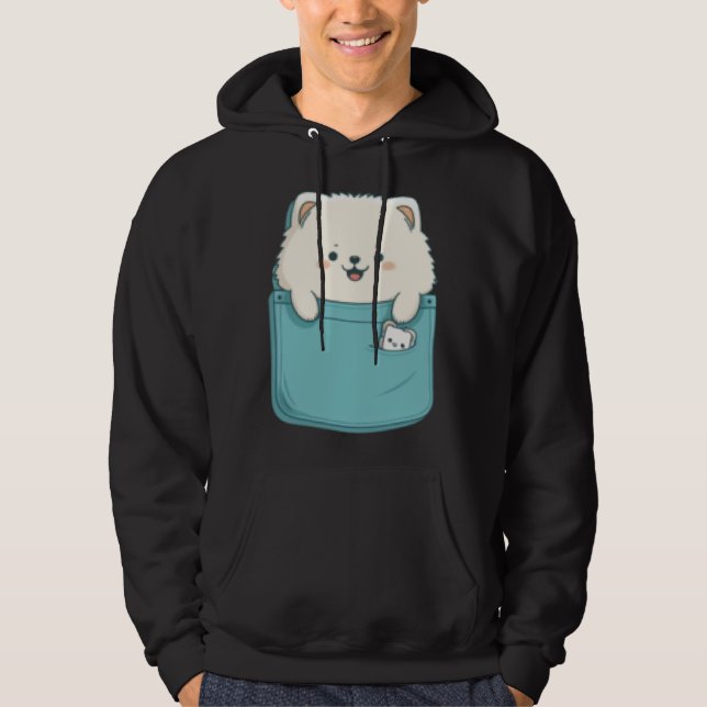 Samoyed Dog in your Pocket Dog   3 Hoodie (Framsida)