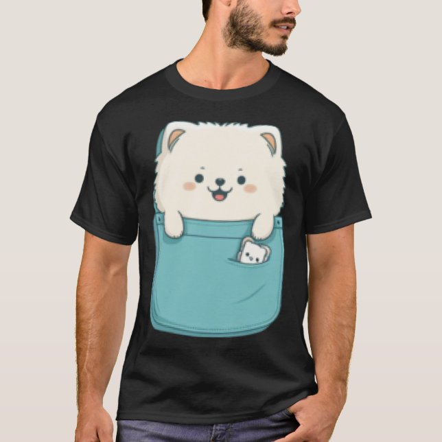 Samoyed Dog in your Pocket Dog   3 T Shirt (Framsida)