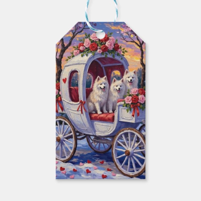 Samoyed Dog Valentine's Day  Presentetikett (Framsidan)