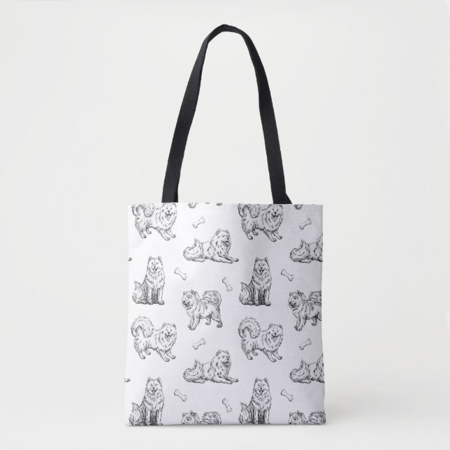 Samoyed dogs pattern tygkasse (Framsida)