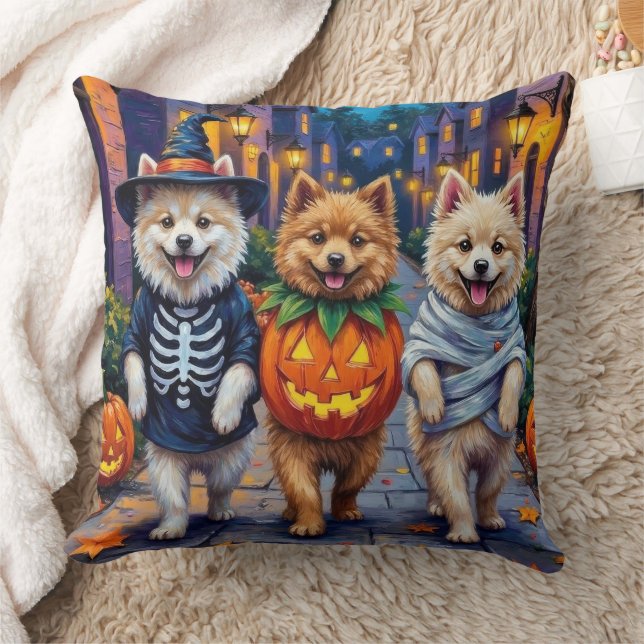 Samoyed Dogs Trick-or-Treating Halloween Costumes Kudde (Filt)