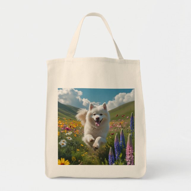 Samoyed Elegant Livsmedel Tote Bag Tygkasse (Framsidan)