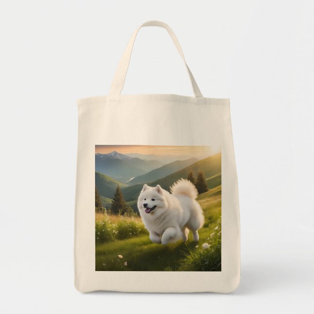 Samoyed Elegant Livsmedel Tote Bag Tygkasse (Framsidan)