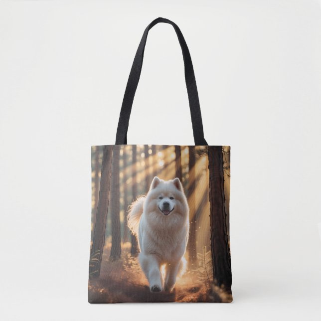 Samoyed Elegant Shoulder Tote Bag Tygkasse (Framsida)