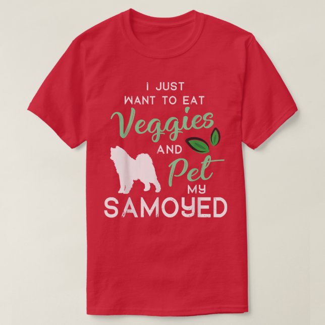 Samoyed Funny Vegan Hund älskare Owner Julafton Bi T Shirt (Design framsida)