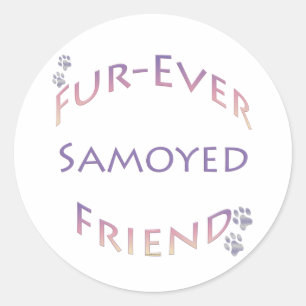 Samoyed Furever Friend Runt Klistermärke