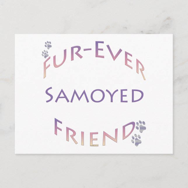Samoyed Furever Vän Vykort (Framsida)