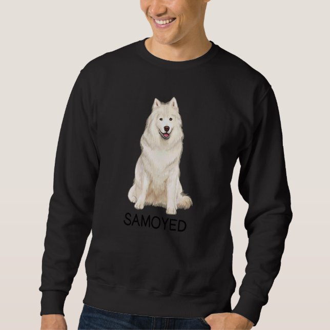 Samoyed Galen Hund Lång Ärmad Tröja (Framsida)