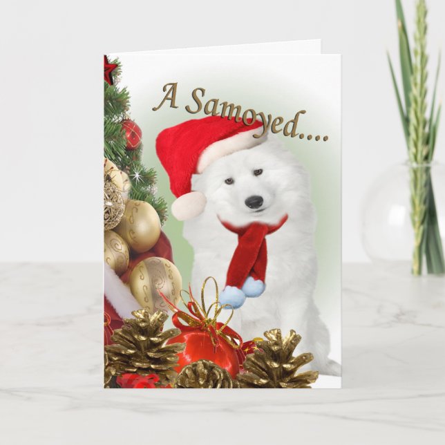 Samoyed God jul Card Helgkort (Framsida)