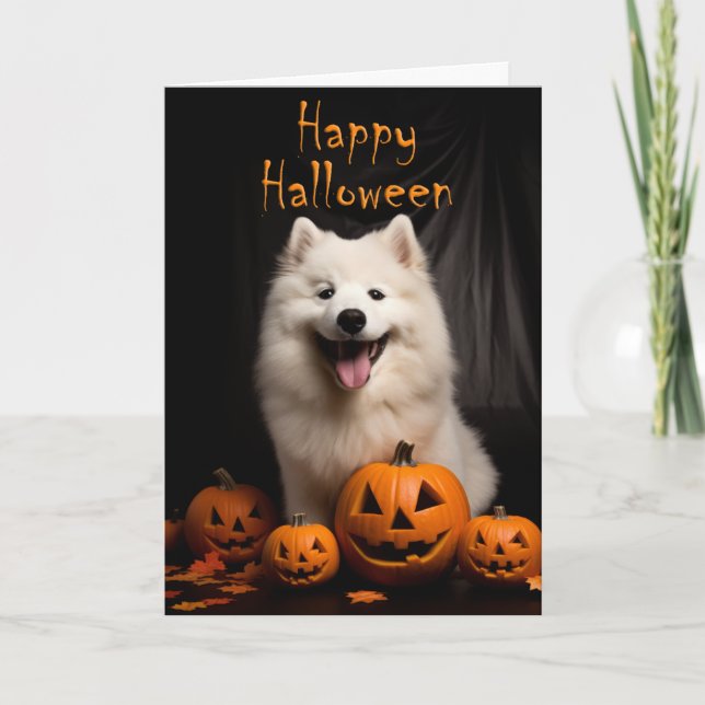 Samoyed Halloween Kort (Framsida)