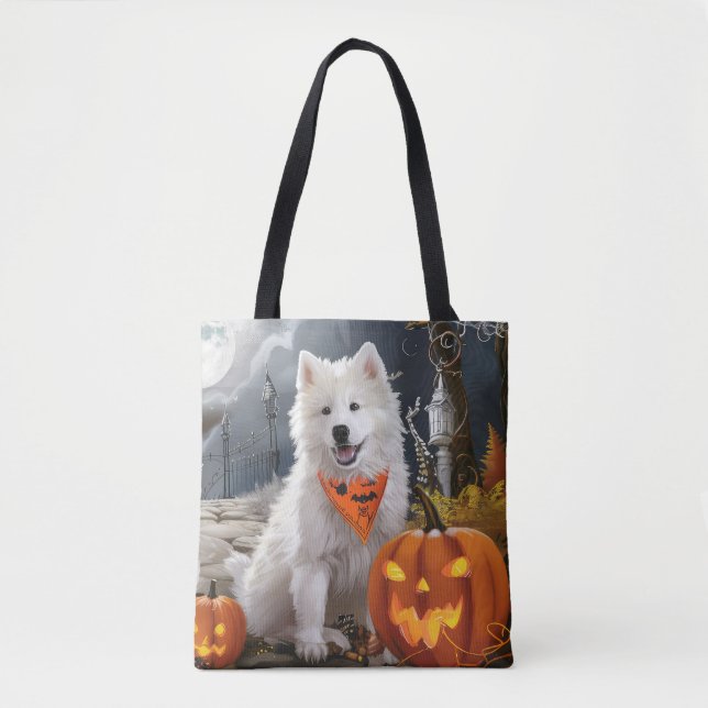 Samoyed Halloween Spooky Tygkasse (Framsida)