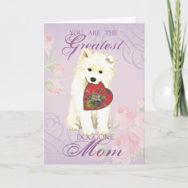 Samoyed Heart Mamma Kort (Framsida)
