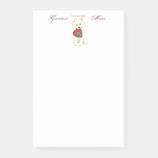 Samoyed Heart Mamma Post-it Block (Framsida)