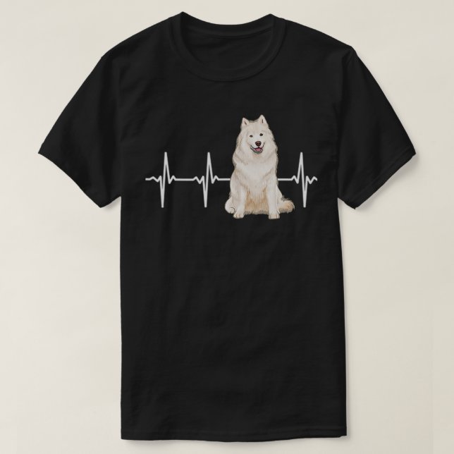 Samoyed Heartslag Hund älskare T Shirt (Design framsida)