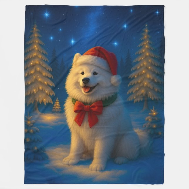 Samoyed-helg  fleecefilt (Framsidan)