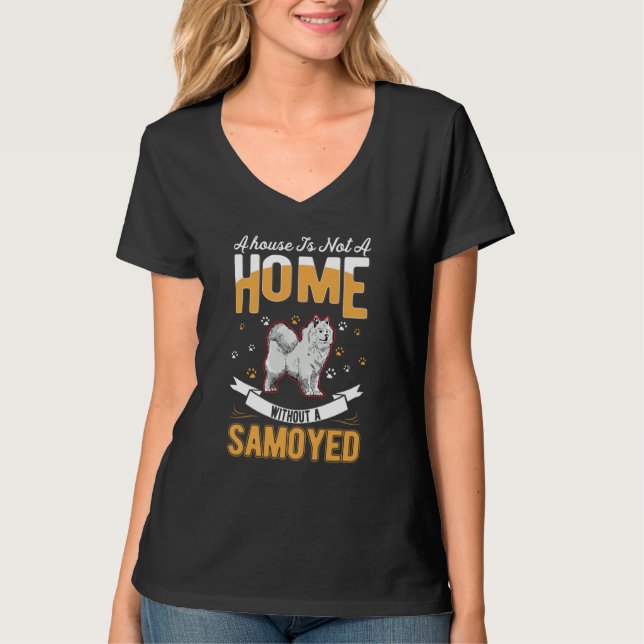 Samoyed Home Samoyed T Shirt (Framsida)