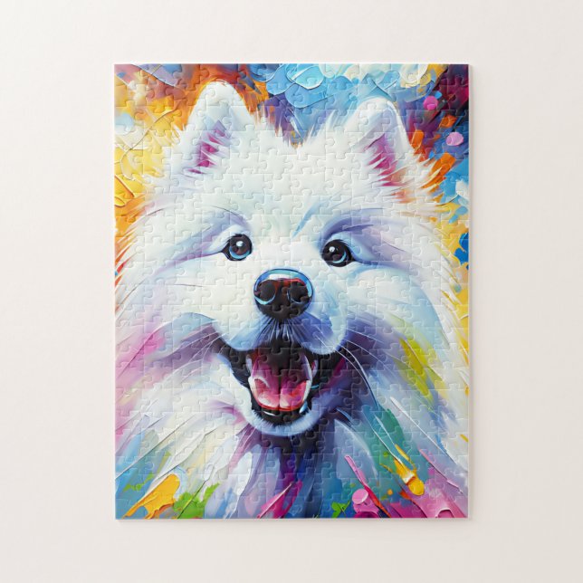Samoyed Hund Acrylic Print Hund älskare Gift Pussel (Vertikal)
