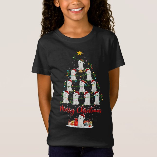 Samoyed Hund älskare Julafton Matching Santa Samoy T Shirt (Framsida)