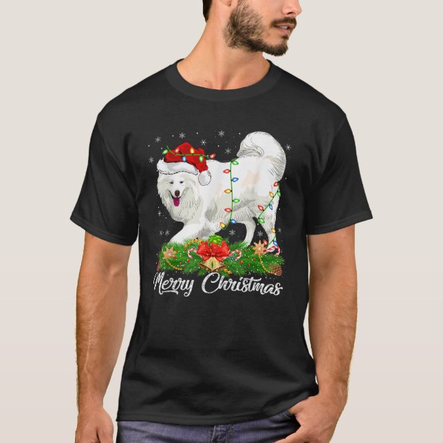 Samoyed Hund älskare Matching Santa Hat Samoyed Ch T Shirt (Framsida)