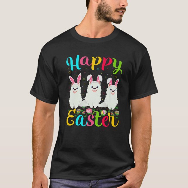 Samoyed Hund älskare Påskägg Bunny Samoyed Lycklig T Shirt (Framsida)