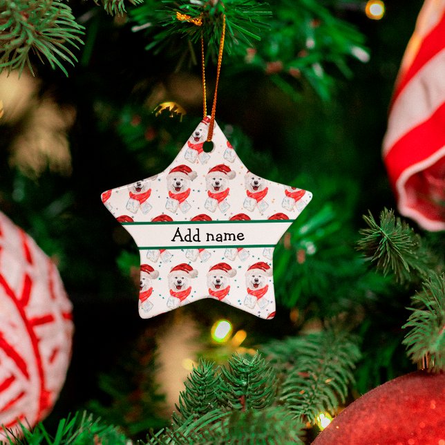 Samoyed Hund aveln julstjärnor Julgransprydnad Keramik (Skapare uppladdad)