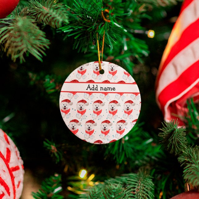 Samoyed Hund aveln julstjärnor Julgransprydnad Keramik (Skapare uppladdad)