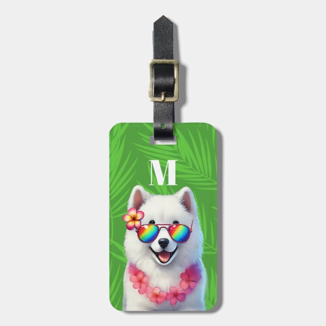 Samoyed Hund Bagagebrickor (Vertikal Framsida)